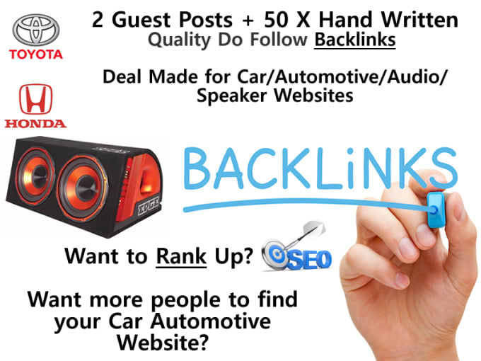 Gig Preview - Make 2 guest posts for car automotive vehicle website and 50 backlinks