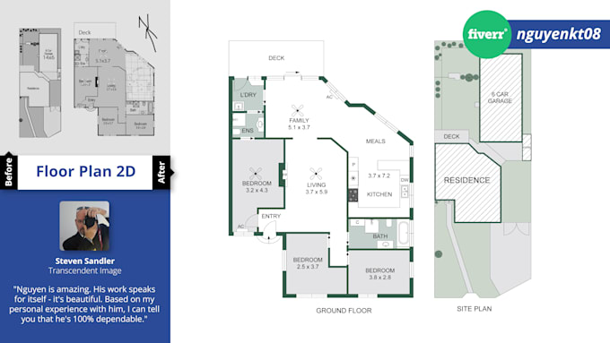 Gig Preview - Redraw floor plan from matterport or sketch