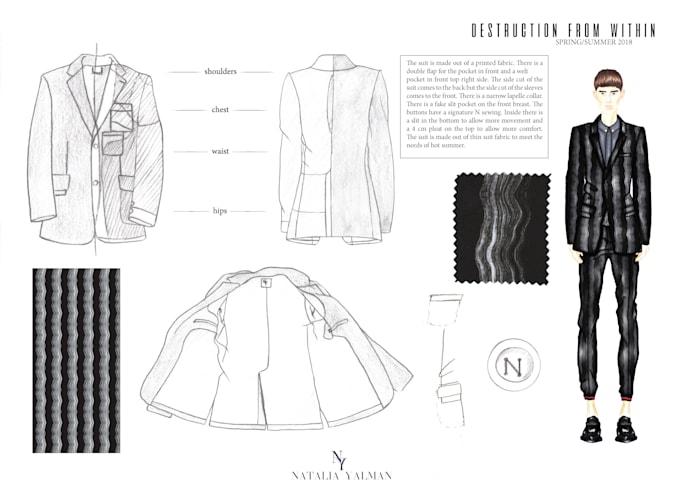 Gig Preview - Do fashion design for menswear with tech packs and illustrations