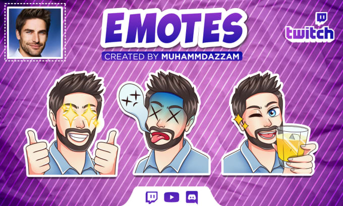 Gig Preview - Create twitch emotes and sub badges, discord emotes 24hours