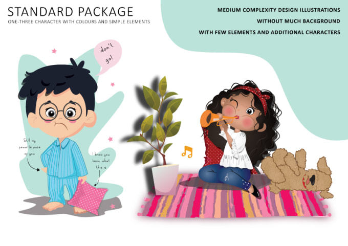 Gig Preview - Illustrate cute characters and objects for kids