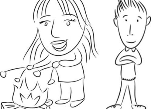 Draw a line art caricature by Jkire