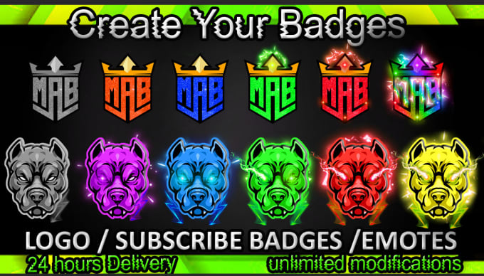 Gig Preview - Make 6 twitch sub badge for twitch subscribers