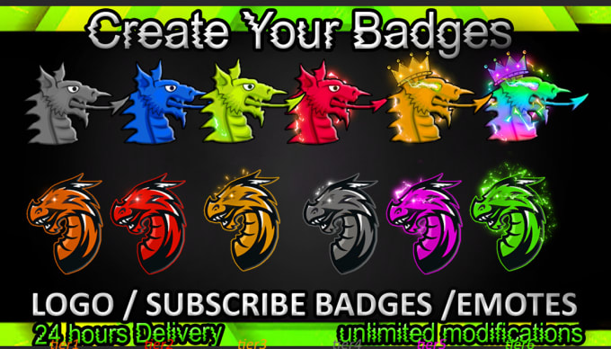 Gig Preview - Create 6 twitch sub badge for twitch subscribers in 24 hrs