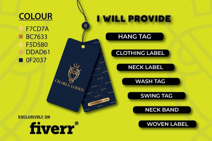 Design clothing labels, shirt tag, hang tag and neck tag by Muhammadusama99