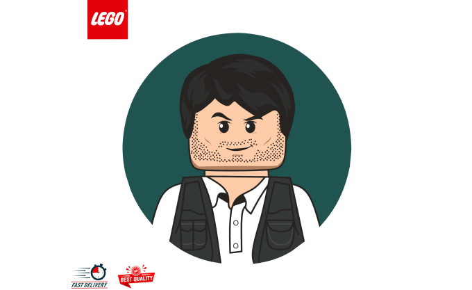 Gig Preview - Draw you in awesome lego cartoon style minifigure