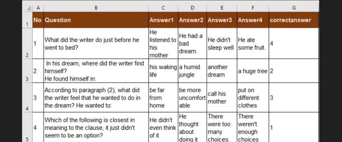 Gig Preview - Type questions and answers from pdf to excel