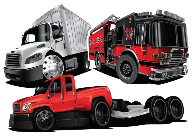 Bestseller - make automotive illustration cartoon graphic truck