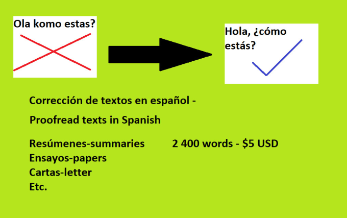 Gig Preview - Proofread and edit texts in spanish