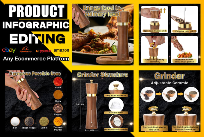 Gig Preview - Do amazon product photography editing, infographic, ebay photography editing