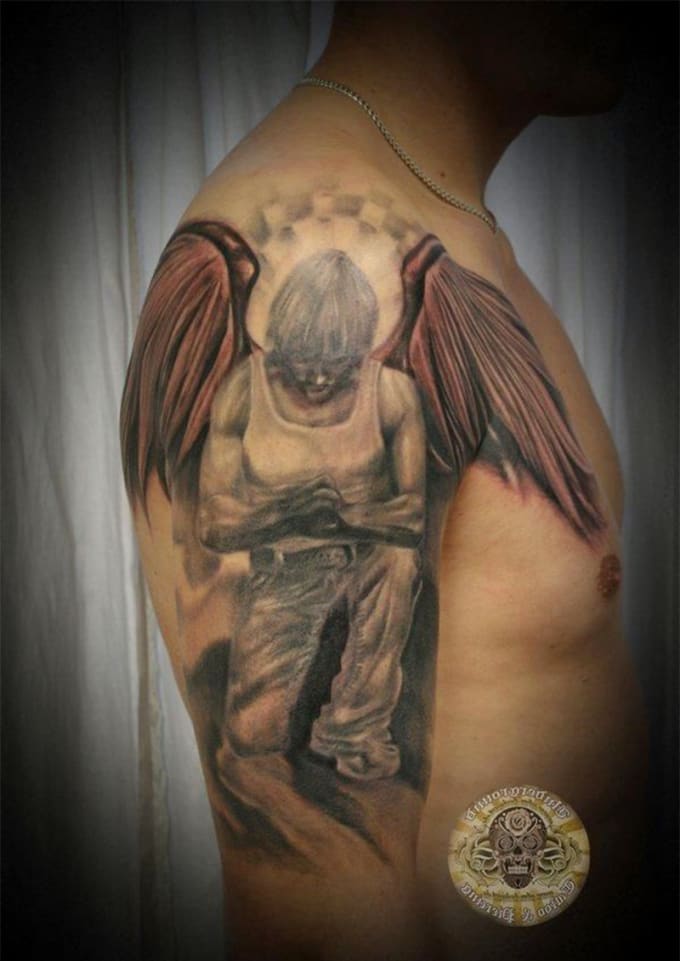 Guardian angel Michael Tattoo artist angel cg Artwork dragon png  PNGEgg
