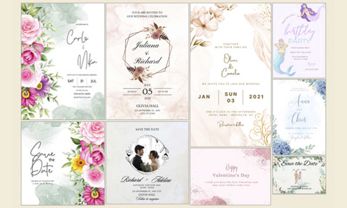 Gig Preview - Do impressive wedding card, unique invitation, or other invitation card design