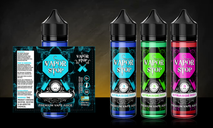 Gig Preview - Design label packaging for e liquid and vape products