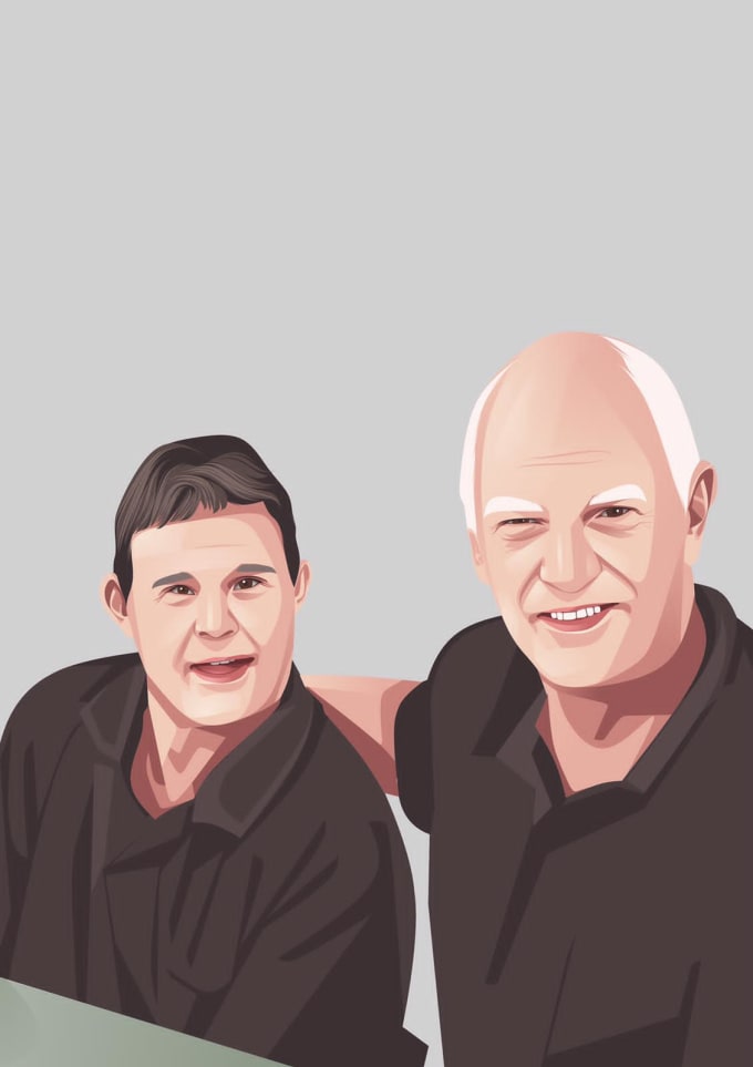 Gig Preview - Draw your best portrait of you and your couple in vector