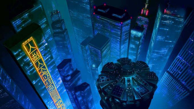 Gig Preview - Do a cyberpunk futuristic city art