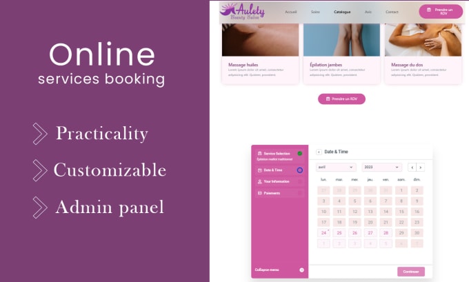 Gig Preview - Create a booking website for salons, spas, barbers, cosmetic