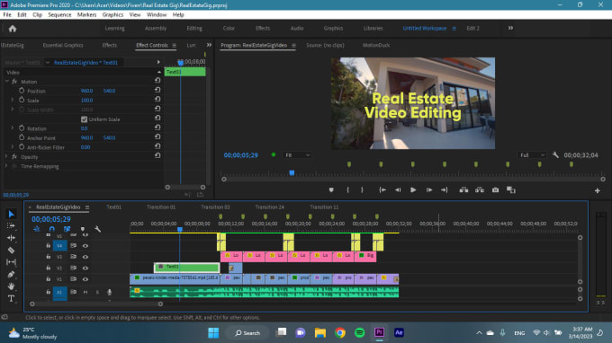 Gig Preview - Do real estate video editing for promo videos