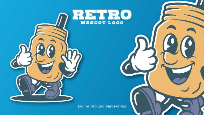 Gig Preview - Create cartoon retro mascot illustration vector file