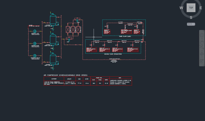 Gig Preview - Do compressed air generation distribution system design, pipe sizing calculation