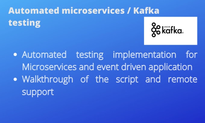 Gig Preview - Do automated testing for microservices and kafka application