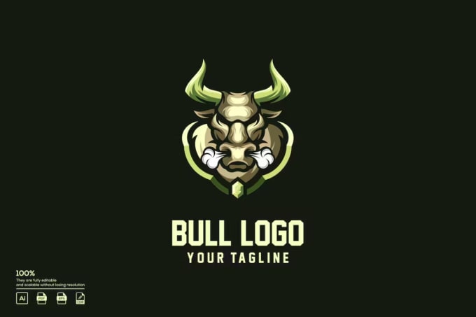 Gig Preview - Give creative bull logo design for you only 18 hours