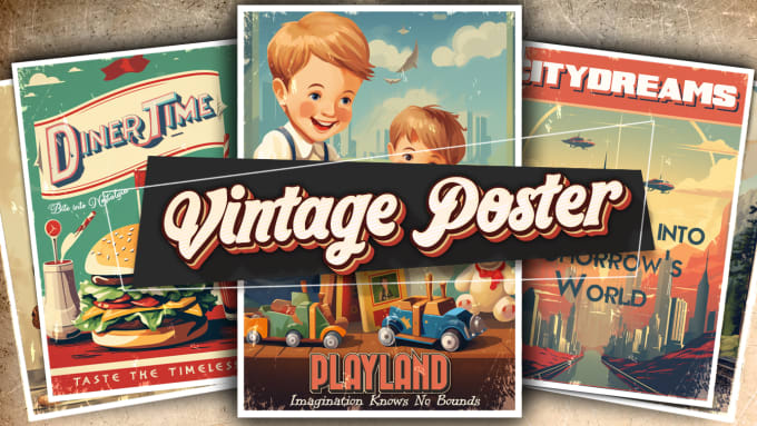 Gig Preview - Create a remarkable vintage retro poster