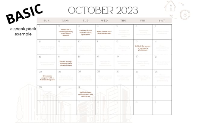 Gig Preview - Create your 30 day social media content calendar