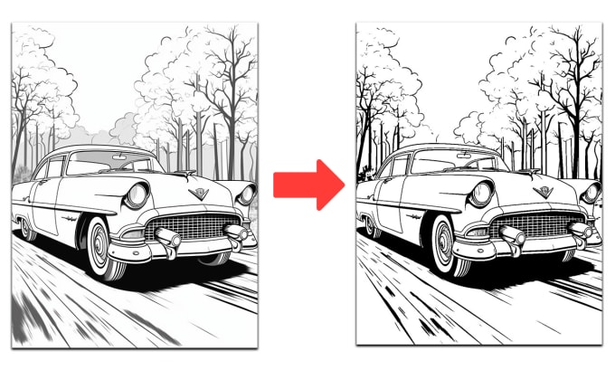 Gig Preview - Transform grayscale coloring pages to vibrant black and white