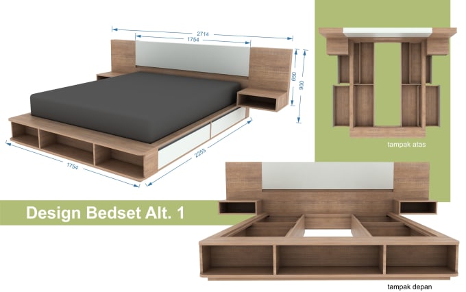 Gig Preview - Do 3d bed design nicely