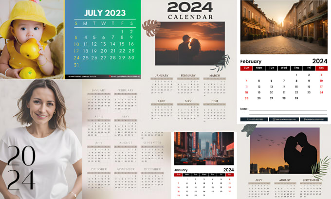 Gig Preview - Design a professionally customized desk calendar and wall calendar for 2024