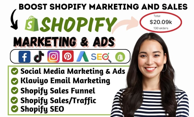 Gig Preview - Do shopify dropshipping marketing, store promotion to boost sales and traffic