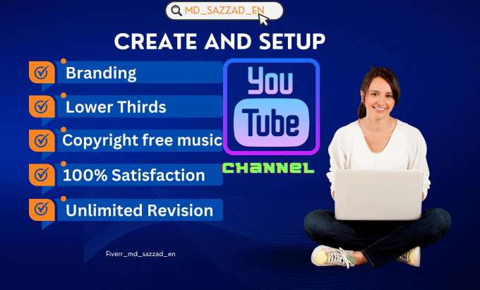 Gig Preview - Create setup optimize youtube channel, with logo,intro outro