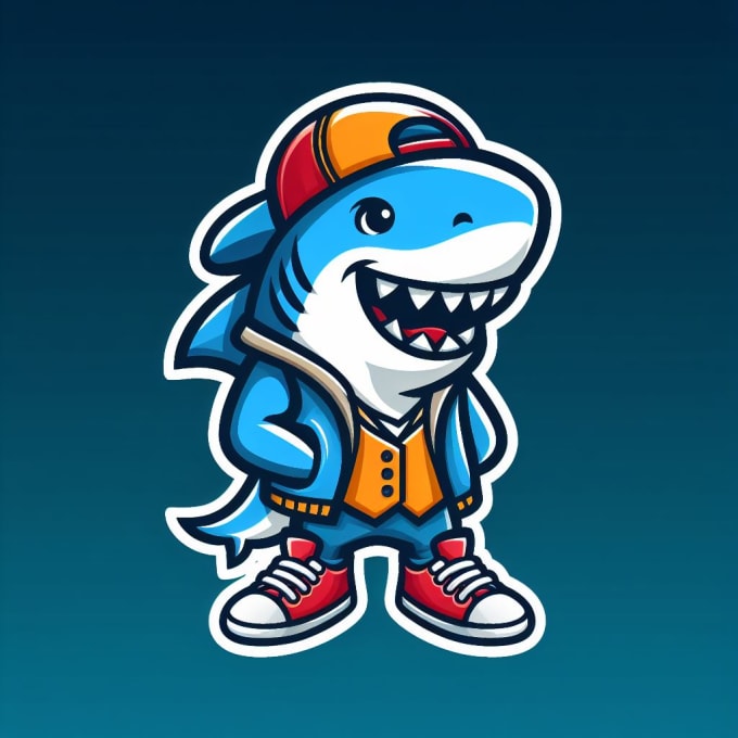 Gig Preview - Design blue shark mascot logo