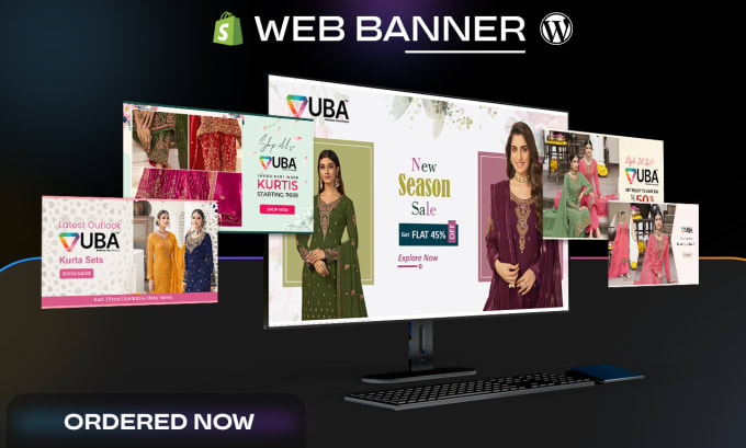 Gig Preview - Design website banner, hero image, web slider shopify design