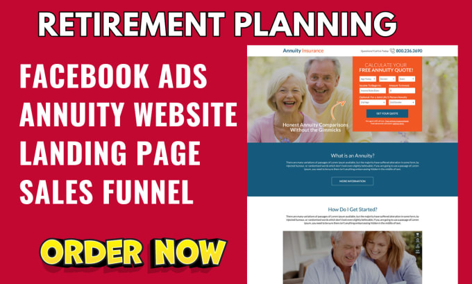 Gig Preview - Retirement planning website retirement leads that converts via annuity website