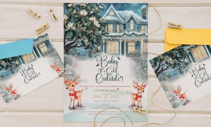 Gig Preview - Create watercolor wedding venue, and invitation, save the date