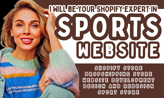 Gig Preview - Design, redesign sport shopify store sport website golf store dropshipping store