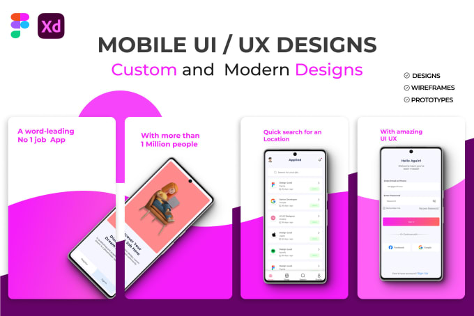 Gig Preview - Do ui ux design for mobile apps and ui ux design for website