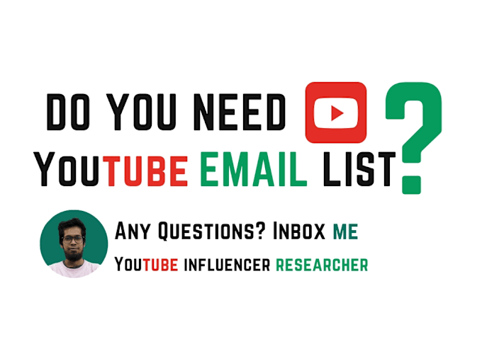 Gig Preview - Collect 1000 youtubers contact list influencers email list