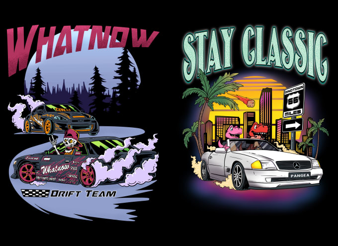 Gig Preview - Design car illustration automotive tshirt