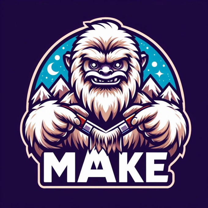 Gig Preview - Do, make, modern, yeti, mascot logo design