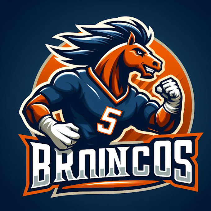 Gig Preview - Do modern, awesome, bronco, sports , mascot logo design