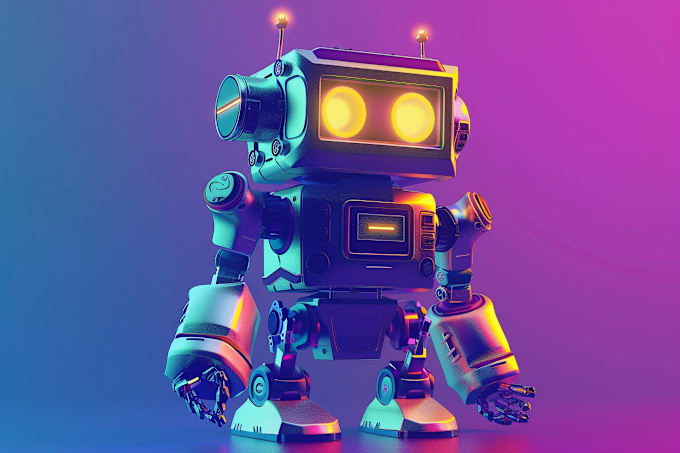 Gig Preview - Create colorful mini robot sci fi cyborg and mecha art