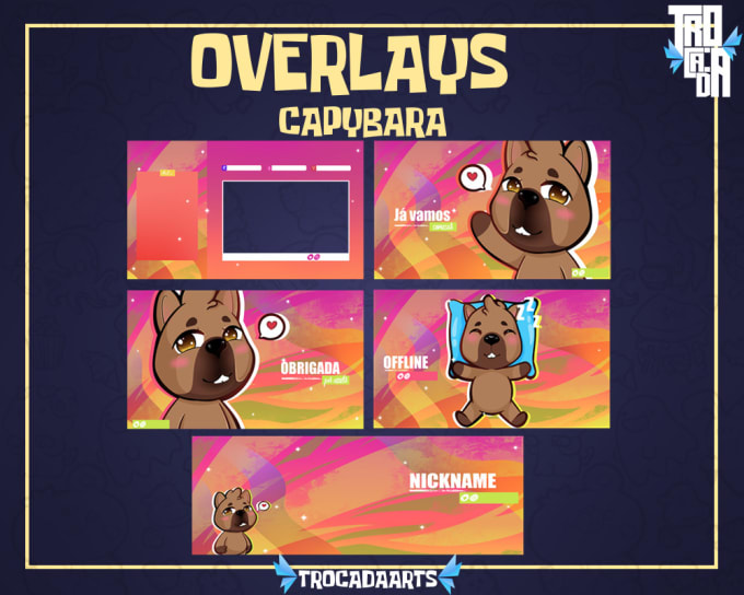 Gig Preview - Sell a premade overlay pack of capybara