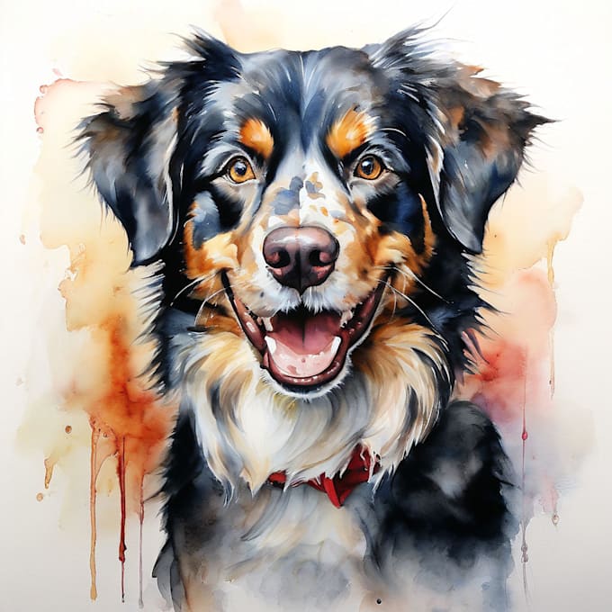 Gig Preview - Do custom watercolor pet portrait painting