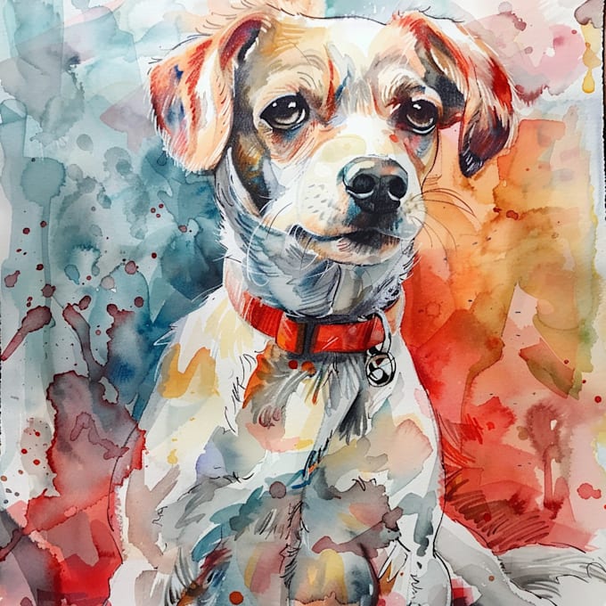 Gig Preview - Draw watercolor pet portrait for you