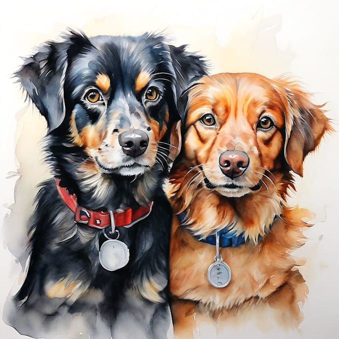 Gig Preview - Draw watercolor pet portrait for you