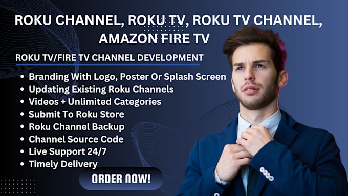 Gig Preview - Roku channel, roku tv, roku tv channel, amazon fire tv, android app tv channel