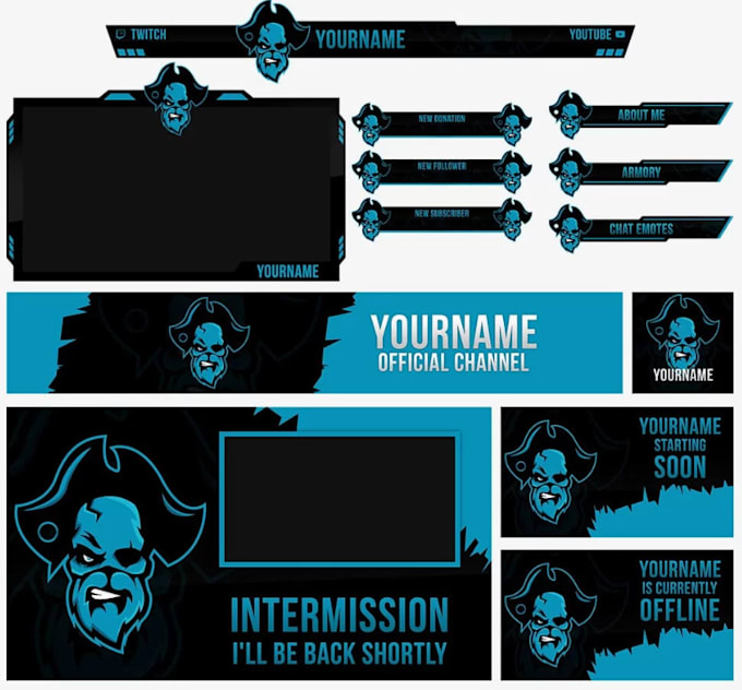 Gig Preview - Design best twitch overlay animated and logo for your stream