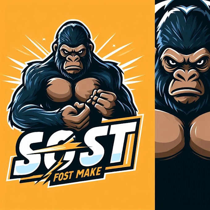 Gig Preview - Do make for your choice gorila fast mascot logo design